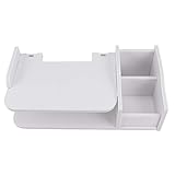  Étagère De Support De Routeur Étagère D\'élément Mural Rack De Stockage De Routeur Étagère Murale pour Téléviseur Étagères DVD Flottantes Blanche Boîte De Rangement Téléphone WiFi