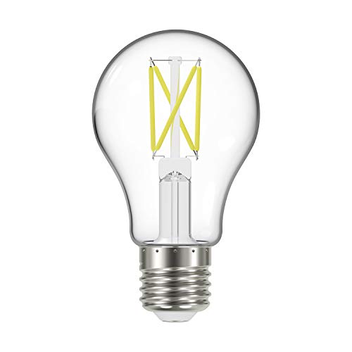 Satco (6 Pack Dimmable LED Filament Light Bulbs, S12409, 5 Watt, A19, Clear, Medium Base, 3000K, 90 CRI, 120 Volt for use at Residential, Hospitality, Display and Commercial by Satco - Used condition - US$25.67