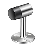 TPOHH 3 Inch Height Zinc Alloy Floor Mount Bumper, Gooseneck Door Stop with Rubber Bumper – Protects