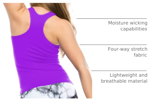 Image of Kurve Premium Girls Seamless Supersoft Wide Strap Comfortable Racerback Tank (Made with Love in The USA)