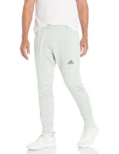 Adidas Men's Essentials Brandlove French Terry Pants, Linen Green/Halo Silver, Large #TOP21