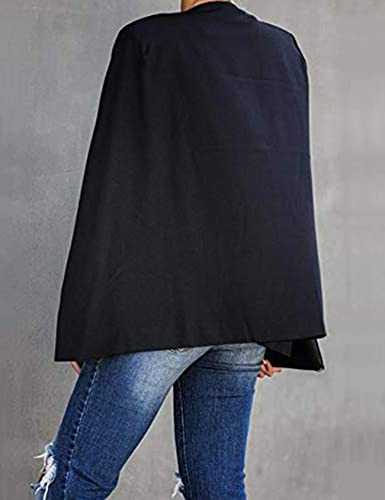 Perbai Womens Casual Cape Blazer Split Sleeve Open Front Work Office OL Blazers Jacket3
