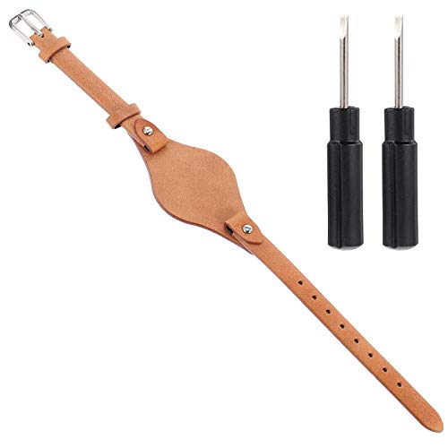 NICERIO Pulseira de relógio de couro fóssil - Pulseira de substituição de couro macia ajustável puls
