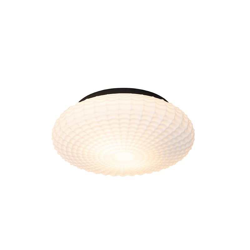 Qazqa classic-antique Deckenleuchte, Deckenlampe - Nohmi - Weiß, Rund, 2-flammig, 35cm, Ideal als Badezimmerlampe und