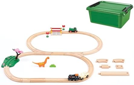 （00:30時点） BRIO (ブリオ) 恐竜踏切セット(34ピース) 607900 対象年齢 3歳~ 【おもちゃ 玩具 木製おもちゃ 木製レール レールセット プレゼント（誕生日/クリスマス）】