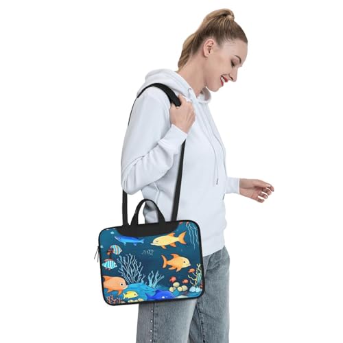 Bolso bandolera para laptop con diseño de mundo submarino miniatura 7