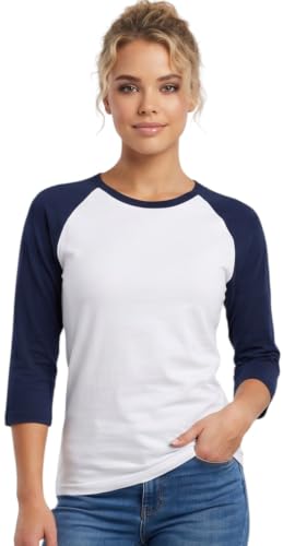 Image of ToBeInStyle Women's Classic Two Color Cotton Baseball T-Shirts