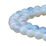 180pcs Adabele Lab Created White Opal Gemstone 4mm (0.16 Inch) Small Round Beads Gem Stone Spacer for DIY Craft Jewelry Making GS13-4