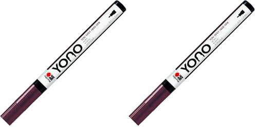 Marabu 12400101285 YONO Marker Braun 285-Rotulador acrílico versátil con Punta Redonda Japonesa Fina 0,5-1,5 mm, Base, Resistente a la luz y al Agua, para Casi Todas Las Superficies, marrón