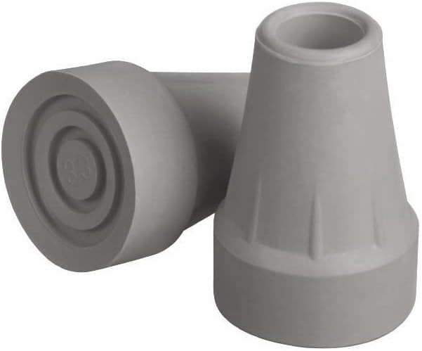 Heavy Duty Crutch Tips 7/8 Inch, Rubber Crutch Tips Replacement Crutch Parts, Heavy Duty Super Crutch Tips No-slip, Replacement Parts For Crutches Aluminum Wooden Guardian Crutch Tips 7/8, Large, Gray