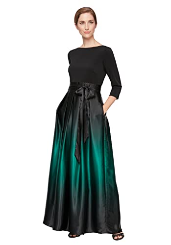 S.L. Fashions Womens Long Satin Mother of The Bride Dress with Pockets, Formal Party Gown (Petite and Regular Sizes)
