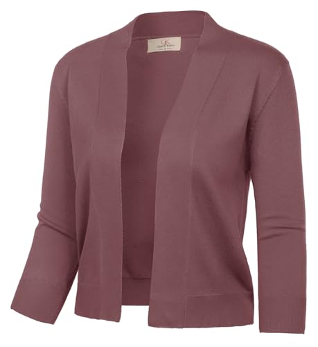 Image of GRACE KARIN Women Cardigan Sweaters Lightweight Knit Cropped Cardigans Trendy 3 /4 Sleeve Shrug Bolero S-3XL