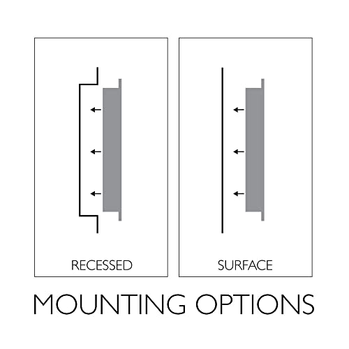Design House 597492 Cyprus Fully Assembled Frameless Mirrored Tri-View Surface Or Recessed Mount Bathroom Medicine Cabinet, 30.4 X 30.1, White/Clear #TOP6