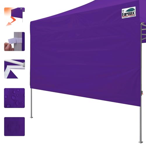 Image of Eurmax USA 10x4.8 Pop Up Canopy SunWall-UV Protection for Tents,Blocks Sunlight&Wind,Water Resistant Side Wall Only,Easy Hook & Loop Installation,Fit for 10FT Straight Leg Shelters&Gazebo,Purple