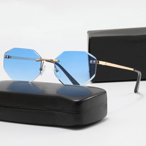 Lunettes de soleil sans monture polygone légères contre les reflets UV