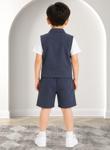 Image of 3BROS Kids Cotton Shirt Shorts Set for Boys Kids Clothing /Boys Clothing Set (Party /Festive) Wear