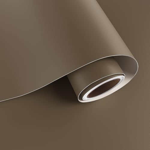 VaryPaper 15.7" x 78.7" Matte Brown Contact Paper for Countertops Cabinets Waterproof Solid Color Brown Peel and Stick Wallpaper Removable Self Adhesive Vinyl Wall Paper Roll for Bedroom Living Room