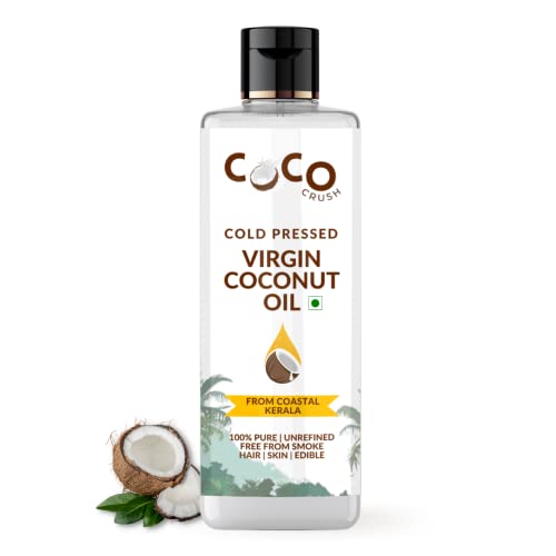 Image of COCO CRUSH Cold Pressed Coconut Oil for Hair and Skin | 100% Pure Virgin Oil | Moisturizing and Nourishing | Natural After Bath Care (50 ml)