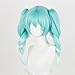 Xingwang Queen Anime Bunny Cosplay Wig with 45cm Pre Braided Pigtails Cyan Gradient Heat Resistant Synthetic Party Wigs for Women Girls