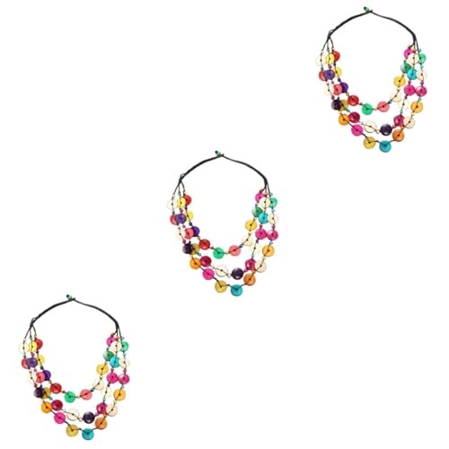 Collier africain en perles de bois multicolore et ras de cou en noix de coco tendance
