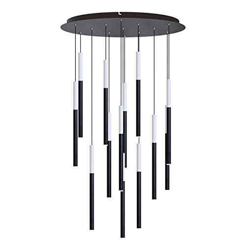 ALTAIR 13 Mini Pendant Lighting White-Black - LED Hanging Light Fixture for Kitchen Island, Bar, Foyer - Cluster Pendants - Dimmable, Adjustable Wire, Lamp Bulb Included