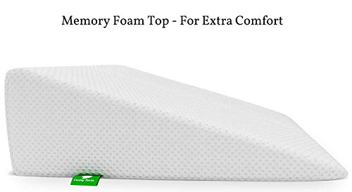 Wedge Pillow for Sleeping - 7.5 Inch Memory Foam Bed Wedge for Sleeping, Reading, Post Surgery & Leg Elevation - Triangle Pillow with Washable Cover 26x25x7.5 inch - Thumbnail 2