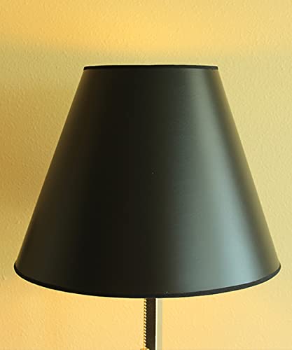 7X14X11 Bold Black With True Gold Lining Hard Back Empire Lampshade With Brass Spider Fitter - Perfect For Table Lamps And Some Desk Lamps -Medium, Black #TOP2