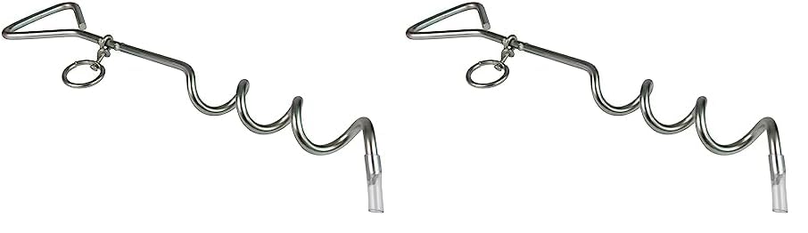 Windhager Piquet d'Ancrage au Sol en Spirale - Piquet pour Laisse de Chien - Spirale pour Le Jardin - 41 cm x 8 mm - Argenté (Lot de 2)