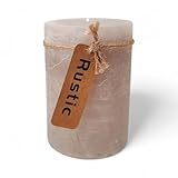 Kerze Rustic taupe Ø 7cm x 10cm Stumpenkerze dekorative Haushaltskerze Unparfürmiert