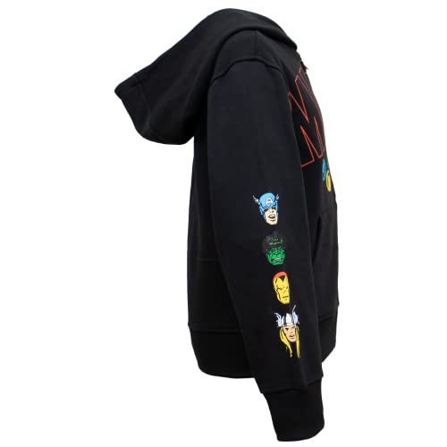 Marvel Super Heroes Hero Boys Zip-Up Fashion Hoodie Sweatshirt For Kids (Black, 4) #TOP2