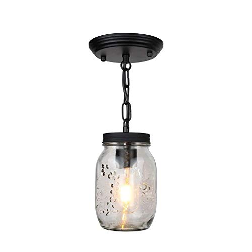 Plafonnier en verre grainé haut de gamme et lanterne de plafond avec chaîne en fer
