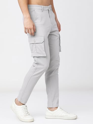 Image of Highlander Men's Tapered Fit Cargo Trousers| Stylish & Comfortable for Casual, Travel & Active Wear | Trouser for Men | Men Trousersn