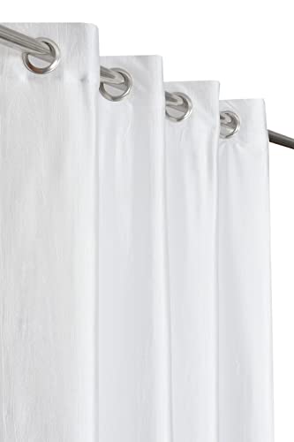 Image of Eyelet Polyester Modern Solid Crush Set of 3 Pcs. Door Curtains (7 Feet, 2 Red + 1 White)