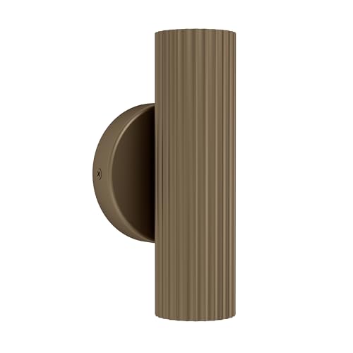 Eglo Applique murale intérieure Portillo, luminaire avec spot vers le haut et bas, lampe avec éclairage indirect, métal bronze, douille GU10