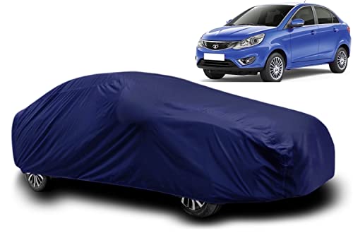 Image of AUCTIMO Tata Zest Car Cover Waterproof /Car Body Cover Waterproof Tata Zest with Triple Stitched Fully Elastic Ultra Surface Body Protection (Navy Look)