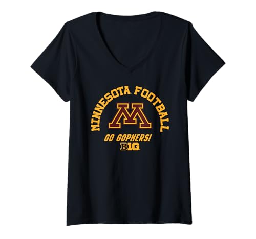 Womens Minnesota Golden Gophers Big 10 Football Officially Licensed V-Neck T-Shirt