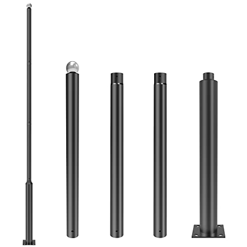 Street Light Pole 13Ft Tall, Street Lamp Post For Outdoor Lights Black Iron Aluminum Pole, Solar Street Light Pole Lighting Post With Base Accessory For Porch, Patio, Street, Backyard, Exterior House #TOP14