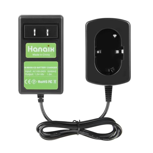 Hanaix 1.2V-18V Battery Charger Compatible with Makita 7.2V 9.6V 12V 14.4V 18V PA12 PA14 PA18 6010D 6261D Ni-MH/Ni-Cd Pod Style Battery