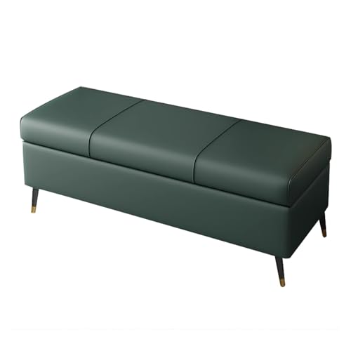 Banc de rangement noir 40 cm en tissu nanotechnologique pour bout de lit