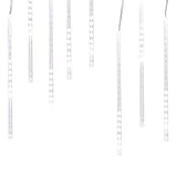 30cm 8 Tubes 144 Leds Shower Meteor Rain Light Tube Christmas Holiday Decoration Lights (White)