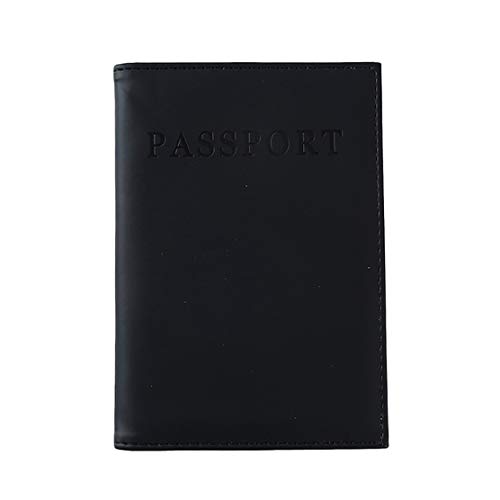 YSINFOD Tragbare Reisepasshülle Bifold Pu Leder Reisepasshülle Travel Card Wallet Pack Passhülle Mit Mehreren Kartensteckplätzen (Schwarz)