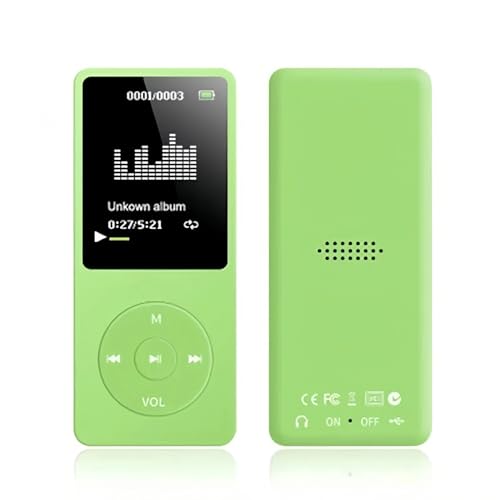 Mp3 Mp4 Player for Kids, MP3 Player with 1.8in HD Screen, FM Radio, Earphone, Portable HiFi Audio Player with Voice Recorder Video Photo Viewer E Book Games (Green)