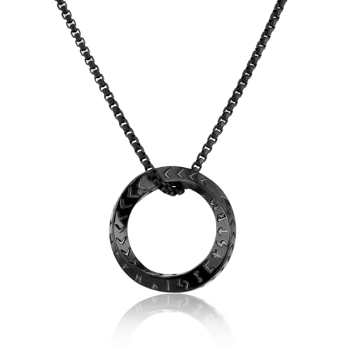 Amulette viking vintage en acier noir, le cadeau idéal pour homme