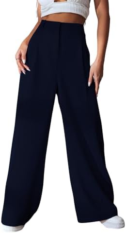GRECIILOOKS Women High Rise High Waist Trousers Flared Korean Style Formal Pants| Elegant Workwear for Office, College & Events (Available in Plus Size)