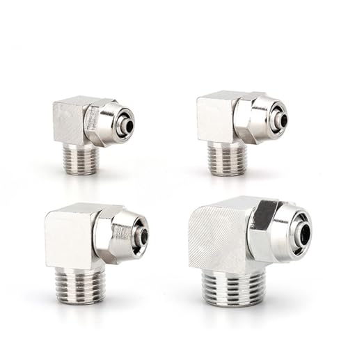 Conector neumático KPL 4-M5 con rosca de 1/4 y codo rápido de 4mm para manguera de aire comprimido 2