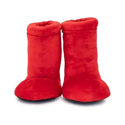 Snuggaboos Big Red Plush Boots- Incredidbly Soft and Comfortable Premium Plushie Slippers Cover