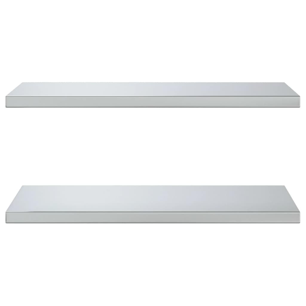 Homgoday Estantes de pared 2 unidades, estantes flotantes, estante de pared, estantería colgante, estantería de pared, para dormitorio, cocina, oficina, salón, 75 x 40 x 3 cm, acero inoxidable