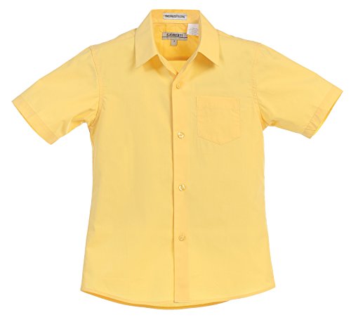 Gioberti Boy's Short Sleeve Solid Dress Shirt, Banana, 7 #TOP3