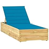 Colore cuscino: Blu Materiale del lettino: Legno di pino verde impregnato Materiale dei cuscini: Tessuto (100% poliestere) Dimensioni lettino: 198 x 68 x (28-75) cm (L x P x A) Dimensioni cuscino: 200 x 70 x 3 cm (L x P x A) Schienale regolabile Adatta per 2 persone Assemblaggio richiesto: Sì La consegna include: 1 Lettino prendisole 1 Cuscino