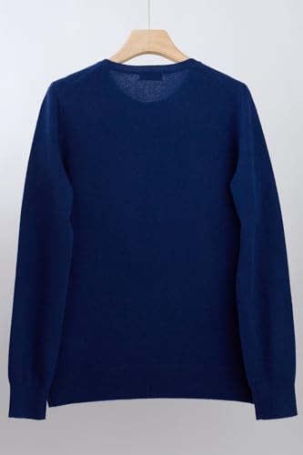 Image of JENNIE LIU Women's 100% Cashmere Button Front Long Sleeve Crewneck Cardigan Sweater